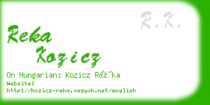 reka kozicz business card